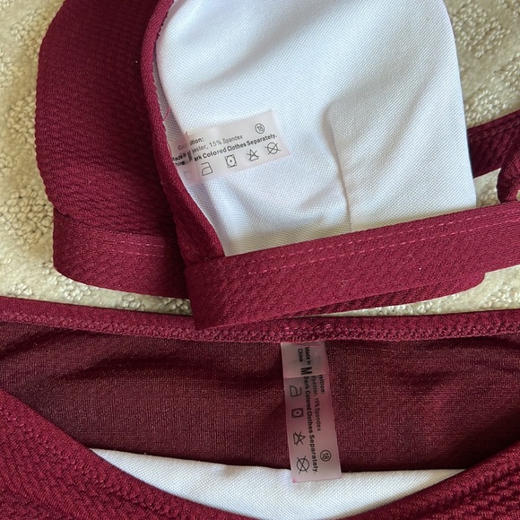 Burgundy high waisted bikini - Picture 2 of 2